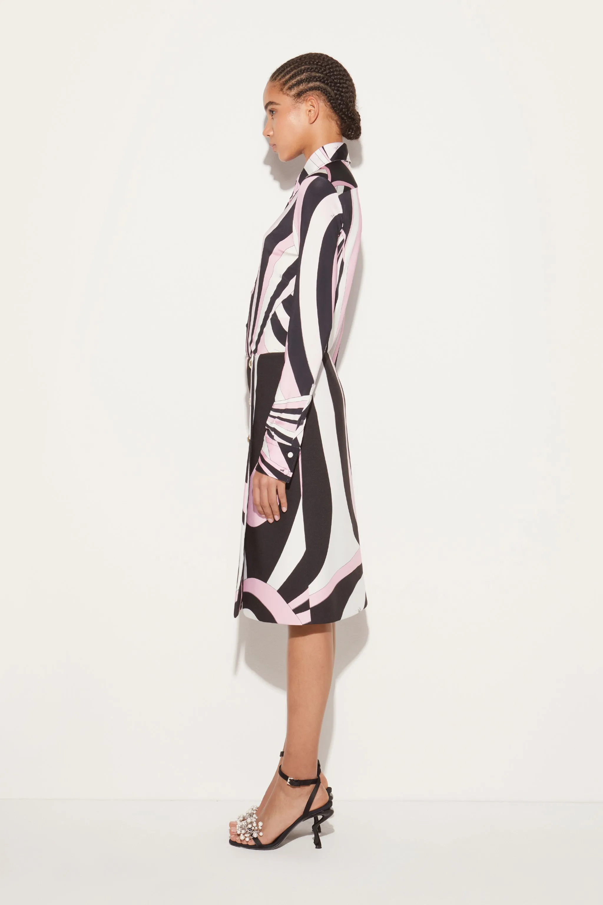 Marmo-Print Wrap Skirt