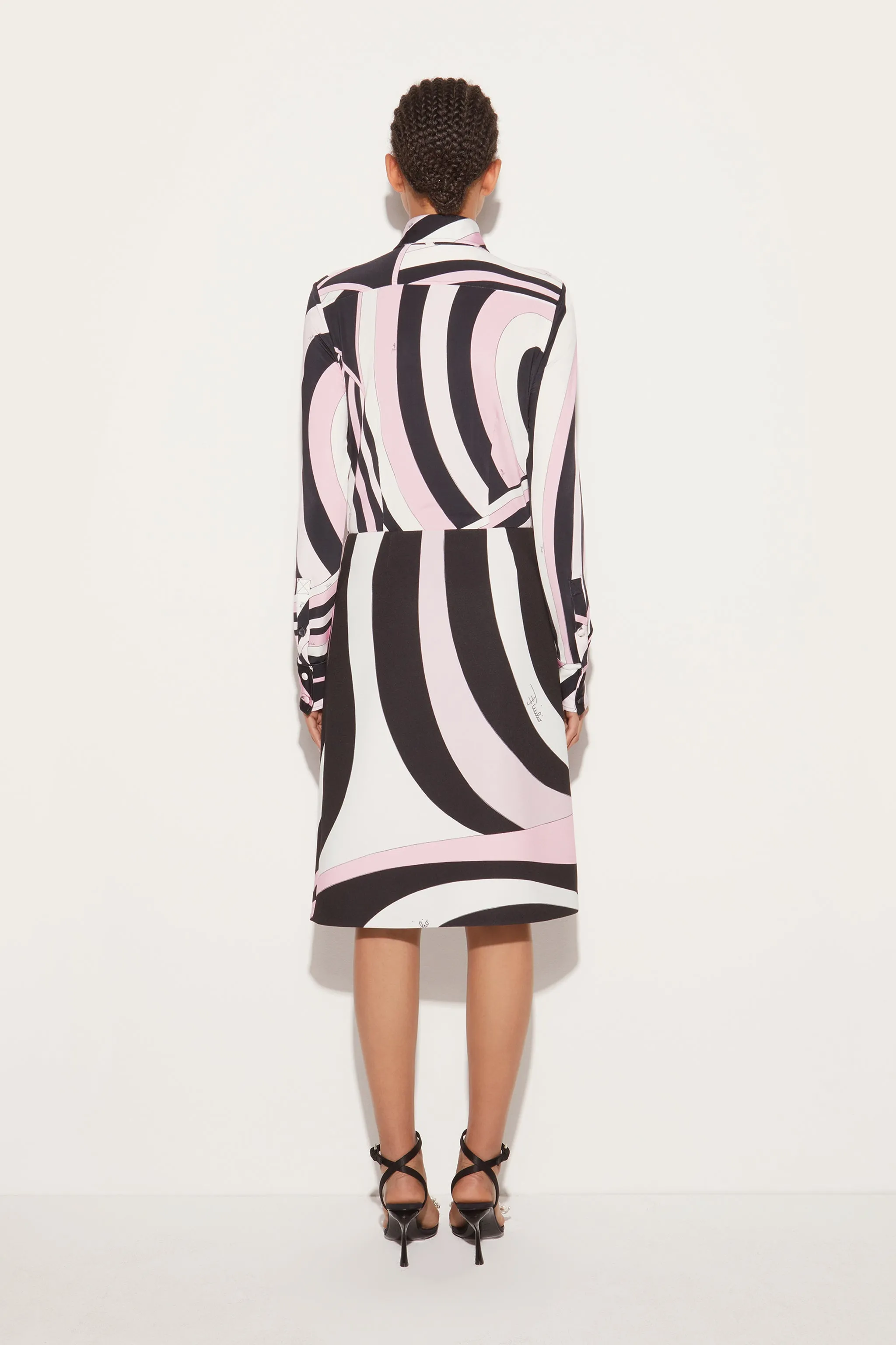 Marmo-Print Wrap Skirt
