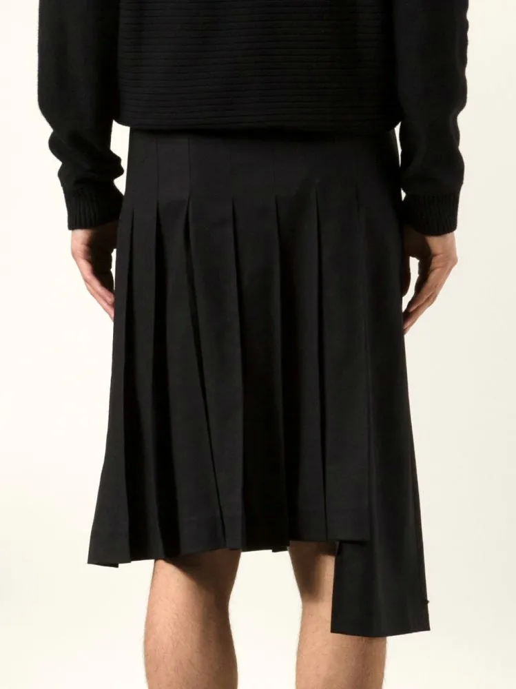Men's Pleated Short Kilt  / Asymmetric Skirt