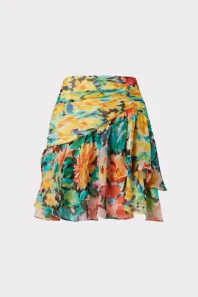 Mira Garden Floral Print Skirt