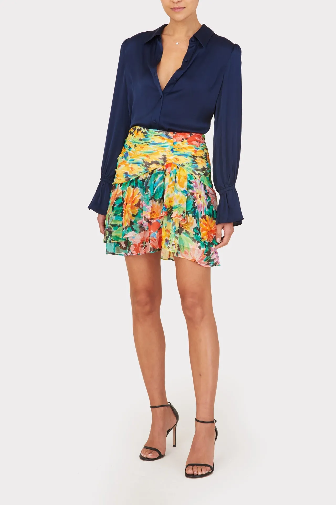 Mira Garden Floral Print Skirt