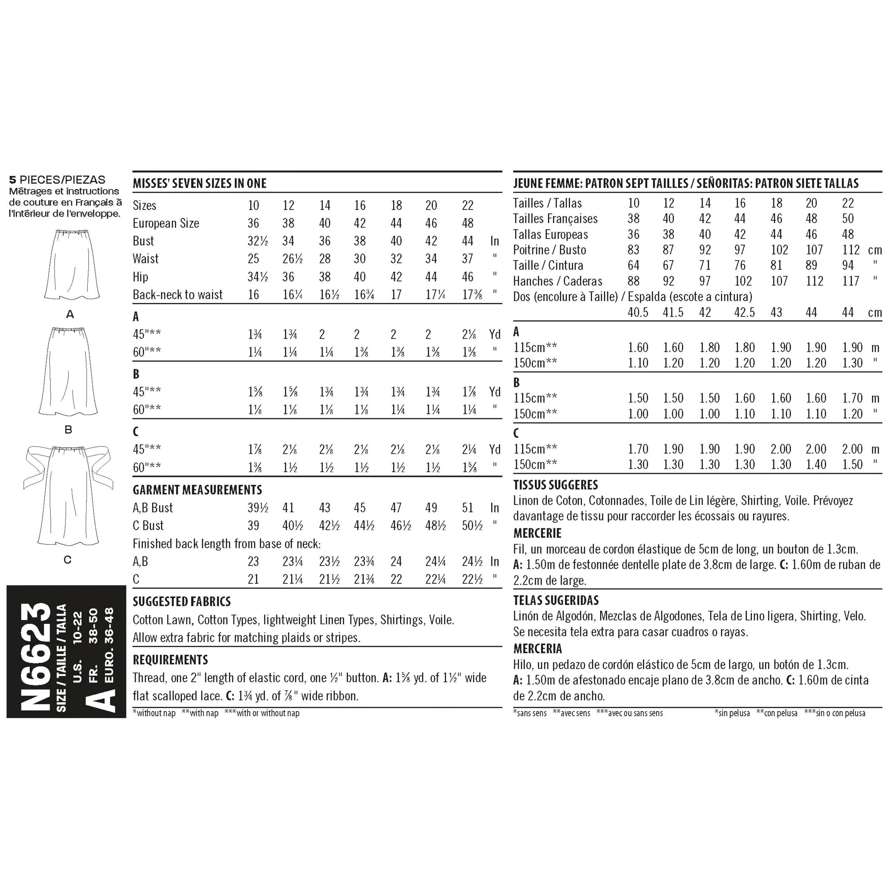 New Look Sewing Pattern N6623 - Misses' Skirts in Three Lengths