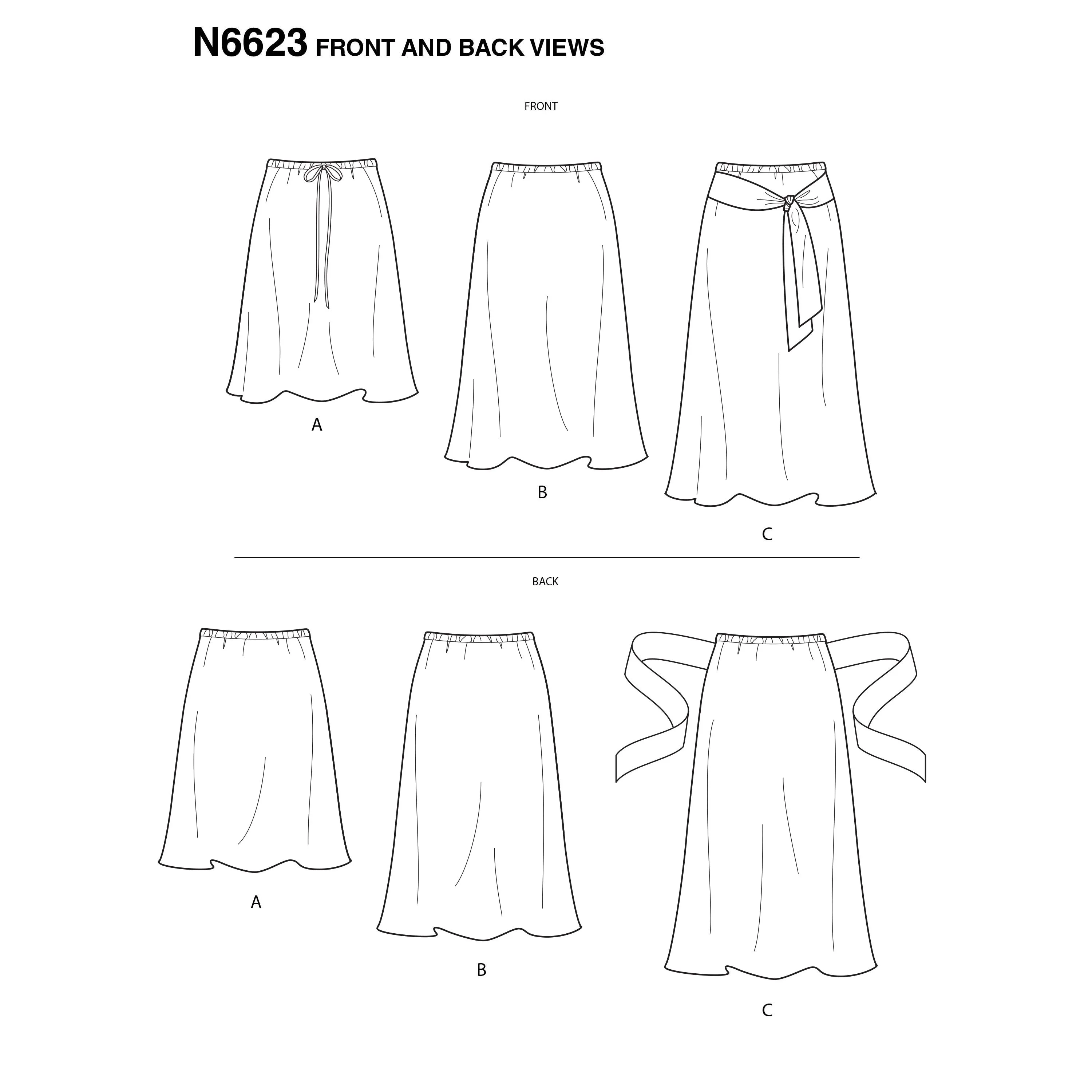 New Look Sewing Pattern N6623 - Misses' Skirts in Three Lengths