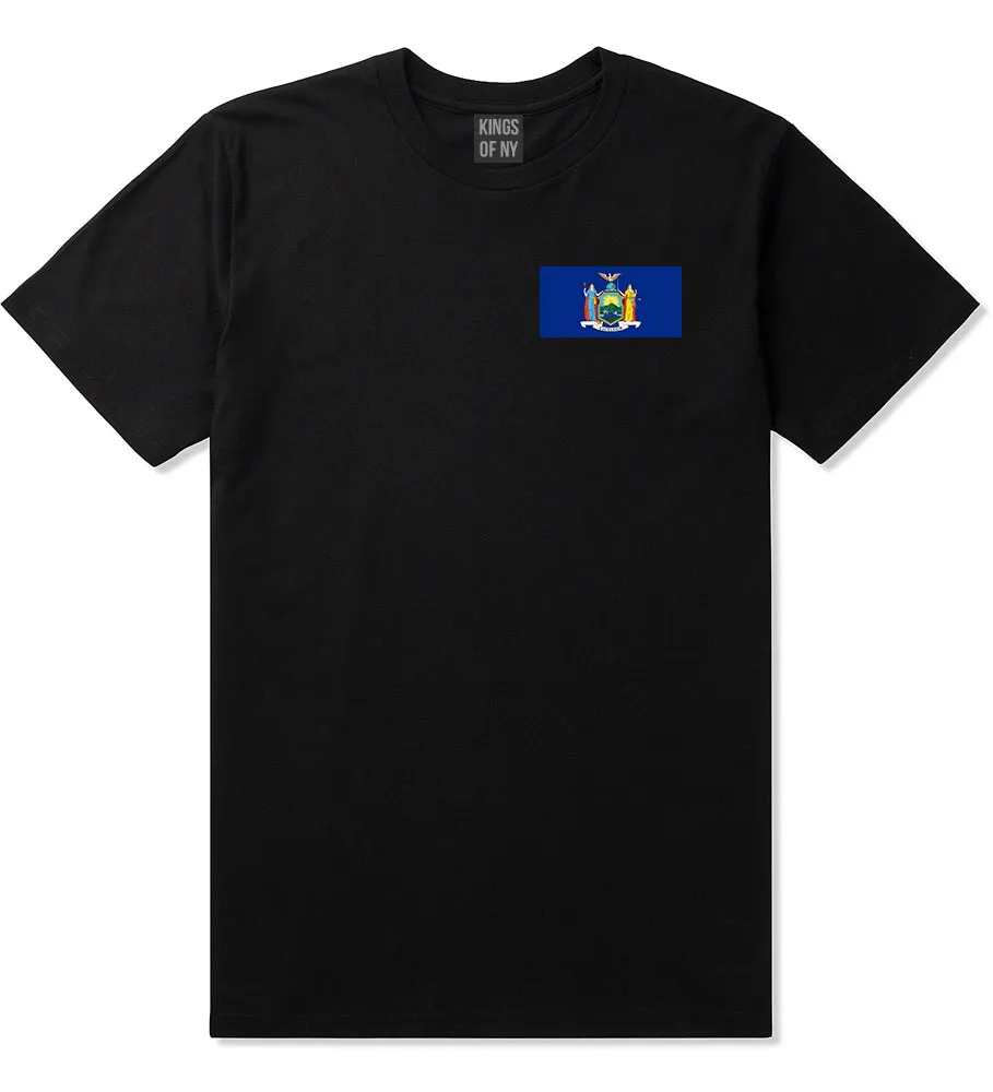 New York State Flag NY Chest Mens T-Shirt