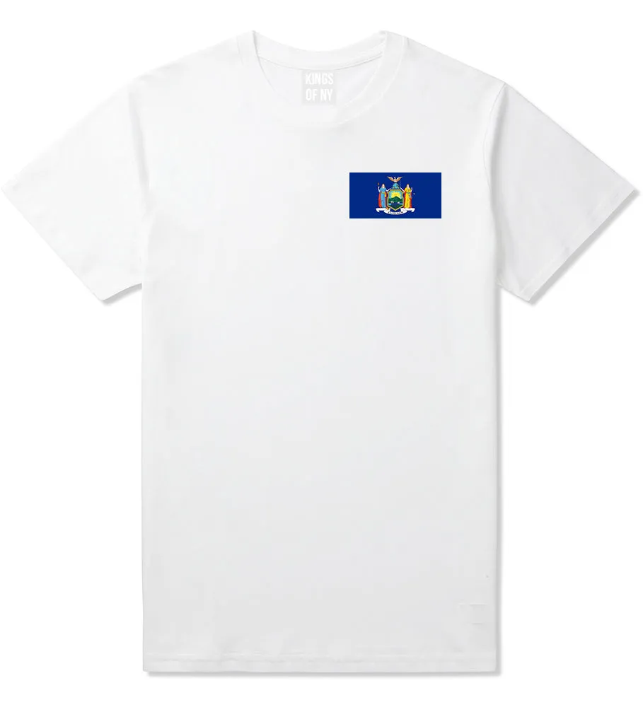 New York State Flag NY Chest Mens T-Shirt