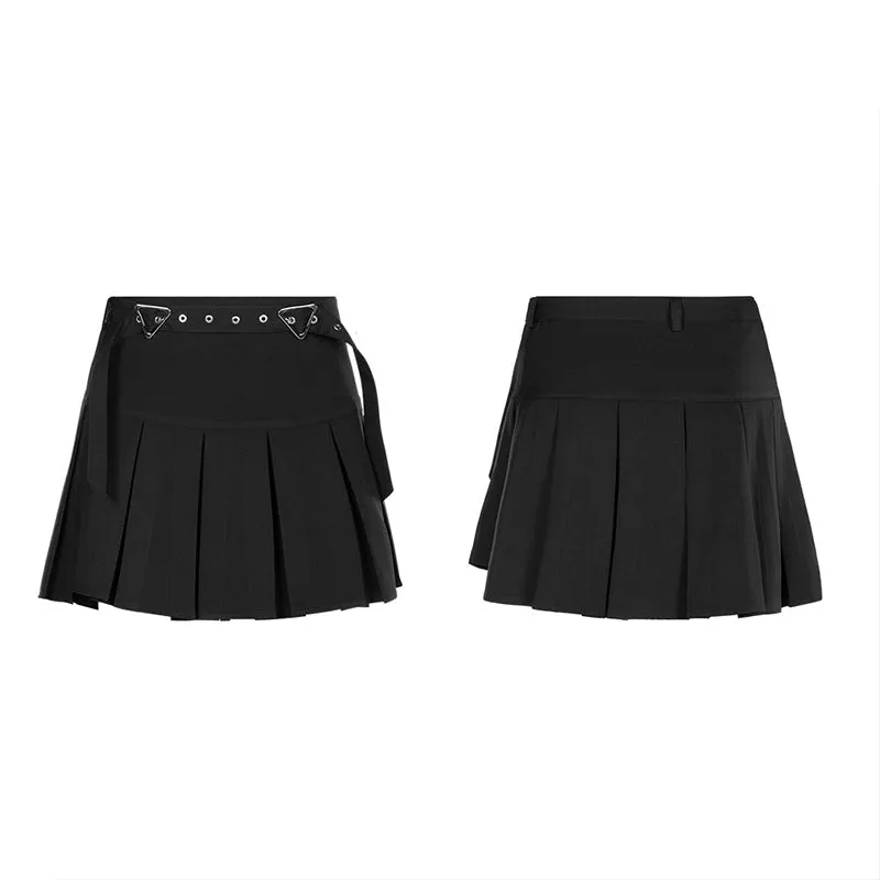OPQ-684BQF Hardcore Girl series simplest short front and long back pleated skirt