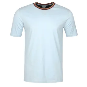 Paul Smith Stripe Rib T Shirt in Duck Egg Blue