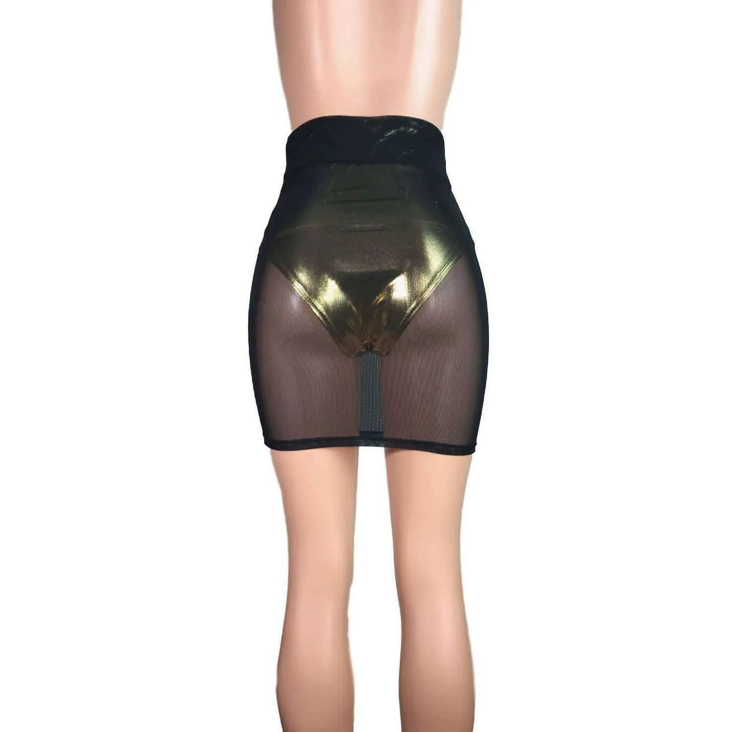 Pencil Skirt - Black Mesh