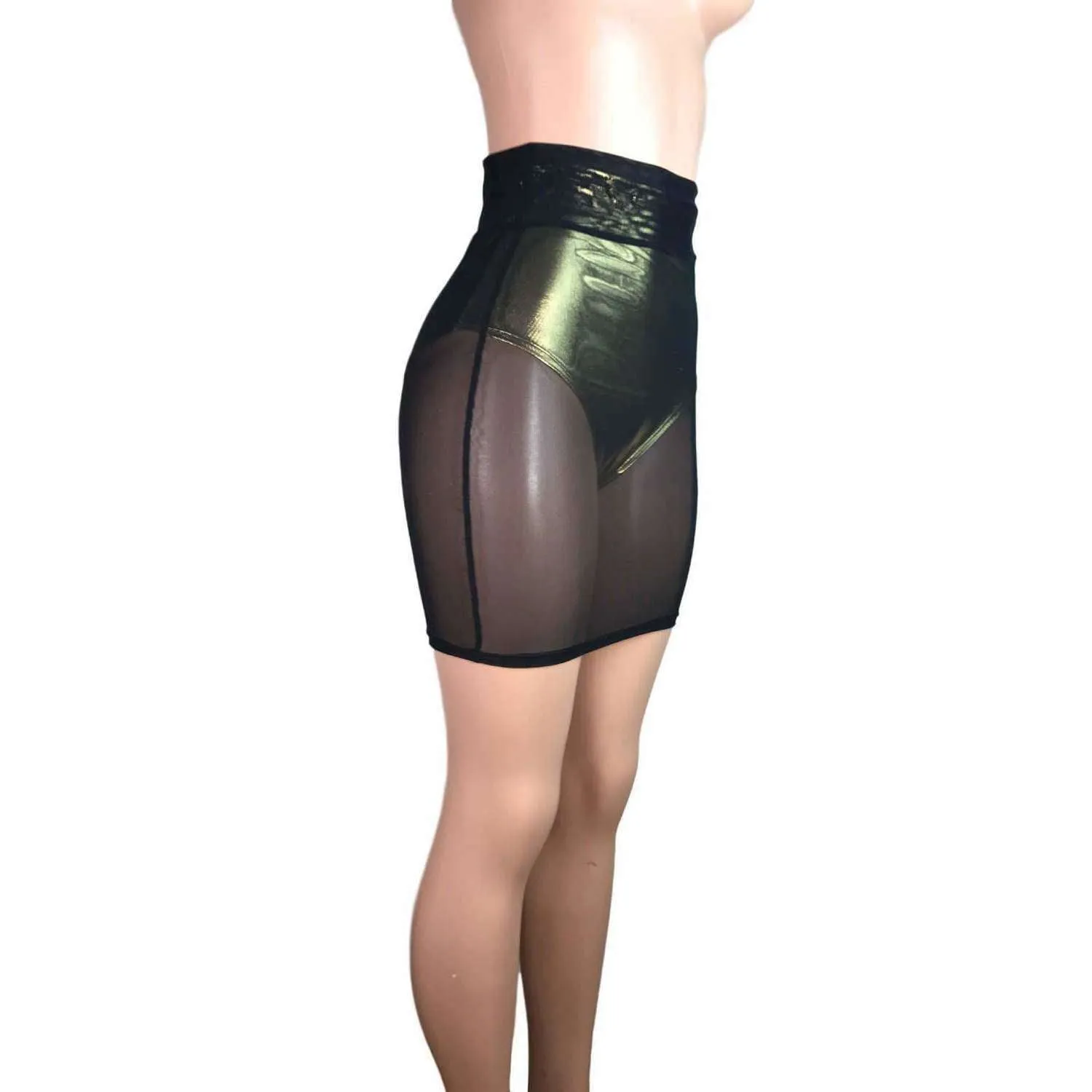 Pencil Skirt - Black Mesh