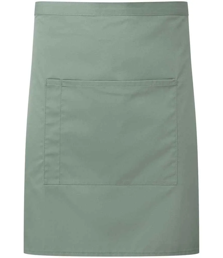 Premier 'Colours' Mid Length Apron with Pocket | Sage