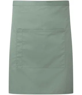 Premier 'Colours' Mid Length Apron with Pocket | Sage