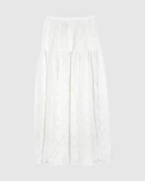 ROSE LONG SKIRT IN WHITE LACE
