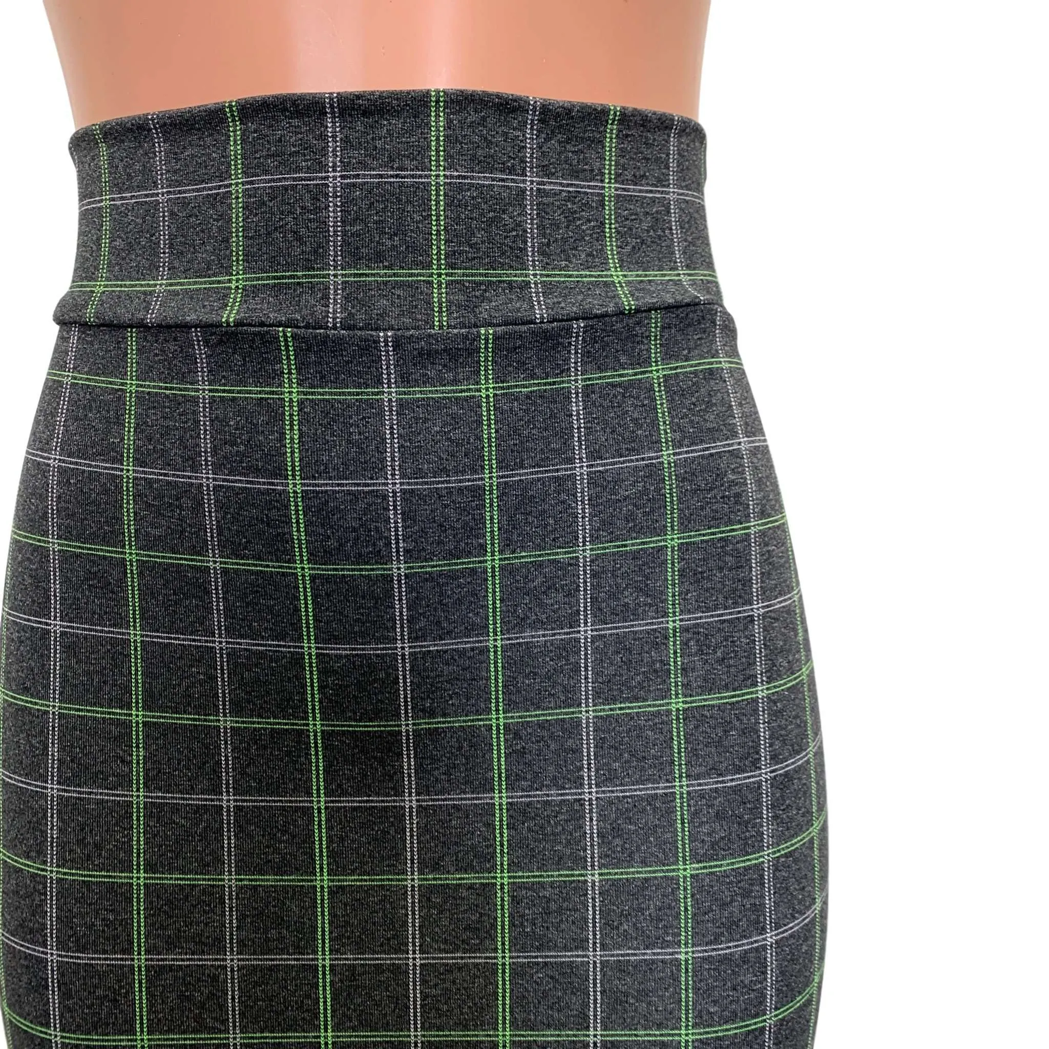 SALE - Long Pencil Skirt - Soft Gray Plaid - Bodycon Skirt - Midi Skirt