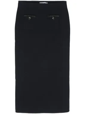 SELF-PORTRAIT EMBELLISHED STRAIGHT MIDI SKIRT