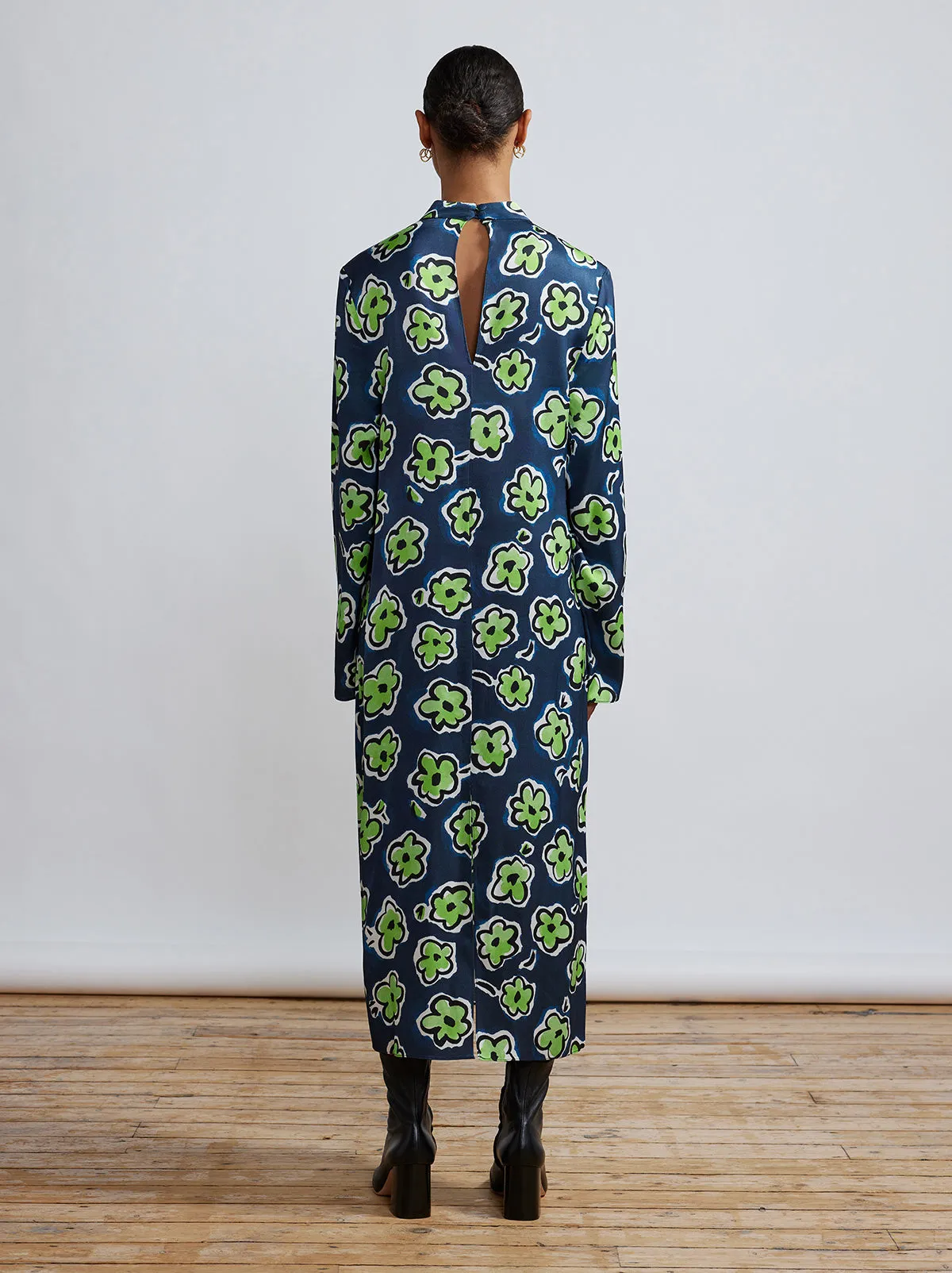 Stella Blue Painted Floral Midi Dress