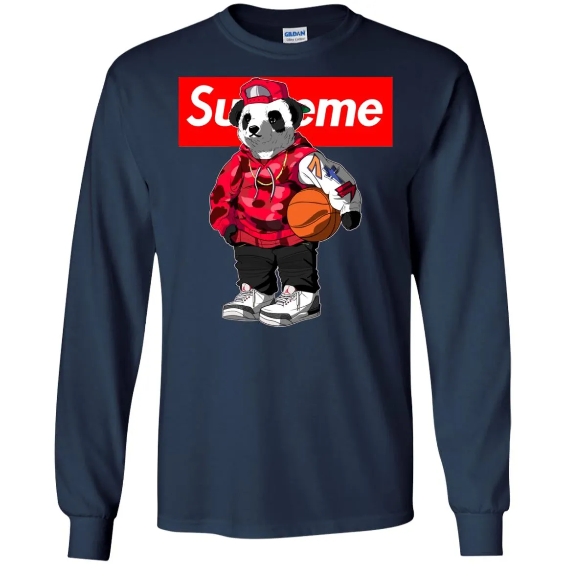 Supreme Bear Basketball T-shirt Men Long Sleeve Shirt