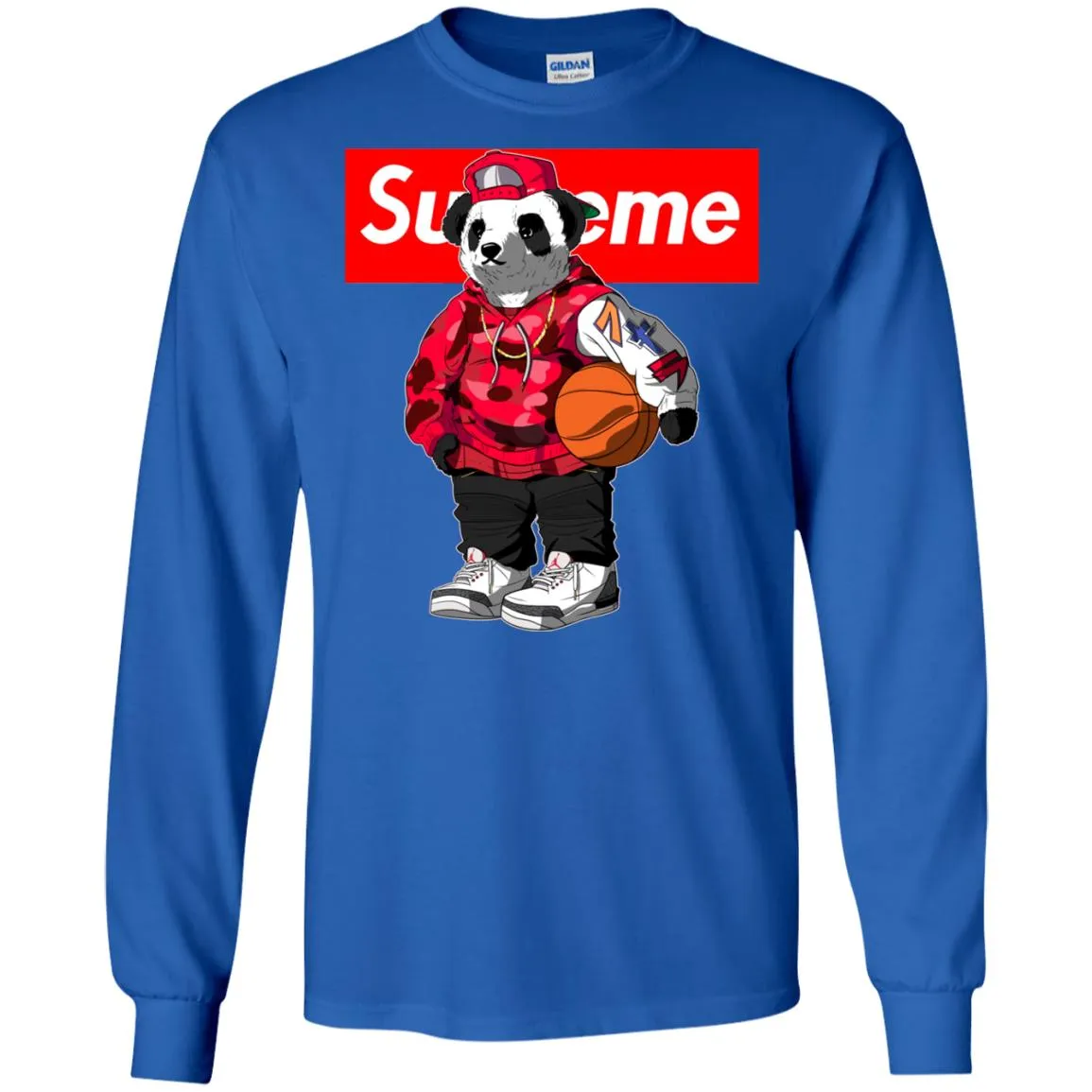 Supreme Bear Basketball T-shirt Men Long Sleeve Shirt