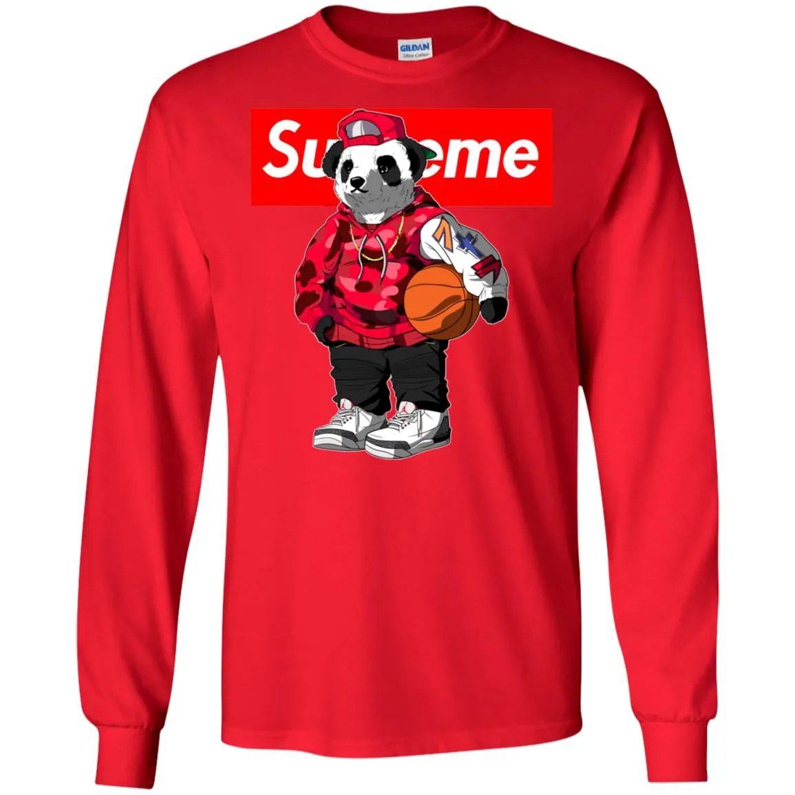 Supreme Bear Basketball T-shirt Men Long Sleeve Shirt