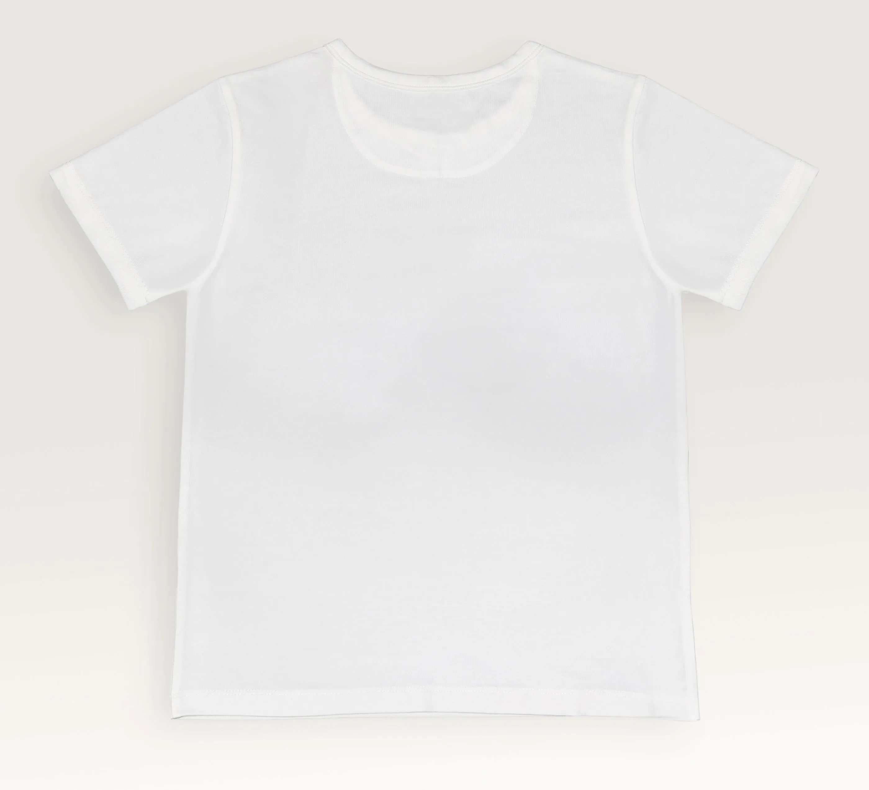White Cotton Embroidered Half Sleeves Tshirt