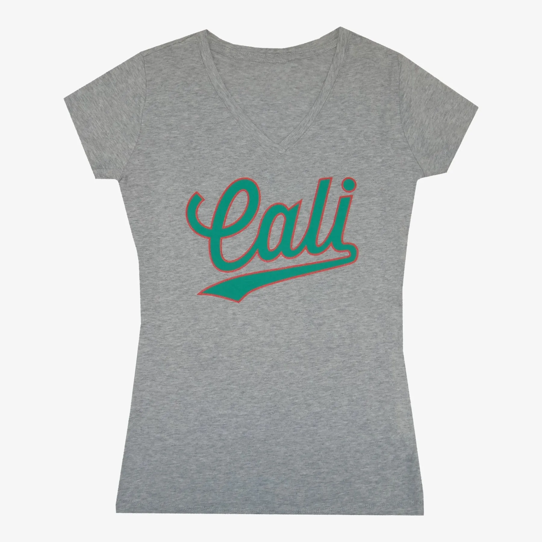 Women's V-Neck Cursive Cali T-Shirt