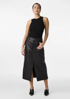 YASMINA HMW LEATHER LONG SKIRT NOOS