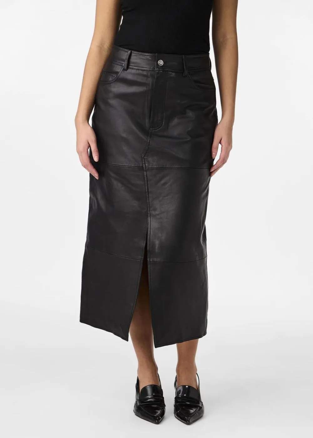 YASMINA HMW LEATHER LONG SKIRT NOOS